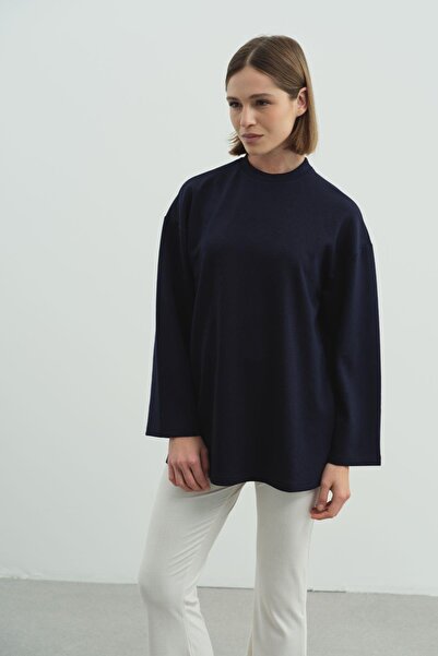 C&City Oversize Basic Φούτερ 980 Navy Blue