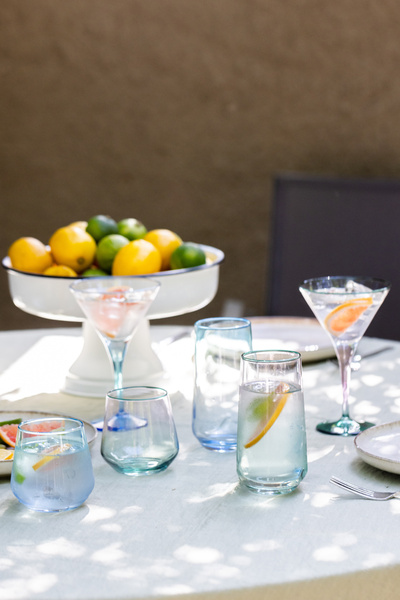 Rakle Marseille 4Pcs Soft Drink Glass Set Blue-Turquoise 470Cc