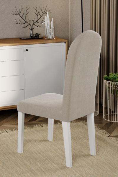 Mobila Laguna Upholstered chair, Laguna, Grand Cream, 46 x 52 x 106 cm, White Beech Wood Legs