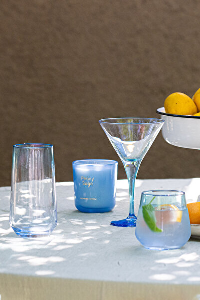 Rakle Marseille 4Pcs Soft Drink Glass Set Blue-Turquoise 470Cc