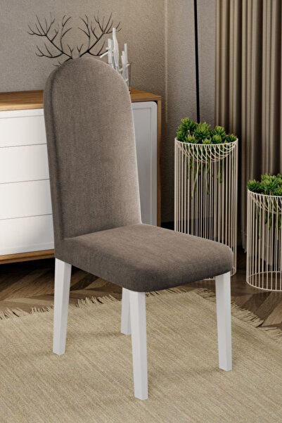 Mobila Laguna Upholstered Chair, Laguna, Grand Brown, 46 x 52 x 106 cm, White Beech Wood Legs