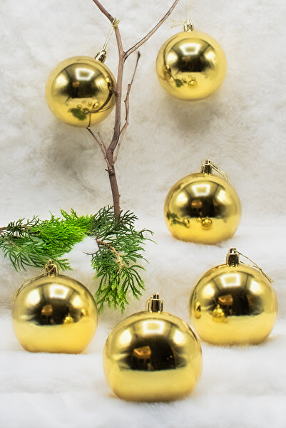 Waldern Christmas Pine Tree Ornament Gold 8 Cm 6-Piece Cici Ball