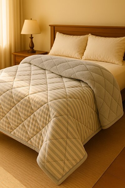 HİG HOME Single Double-Sided Welsoft & Satin Winter Quilt – Ultra Soft Fluffy Filling, Warm Comfort