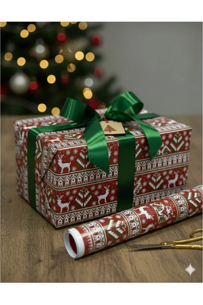 PATİKA PARTİEVİ Hârtie de împachetat de Crăciun de Anul Nou 70x100 cm, colorată, set de 5