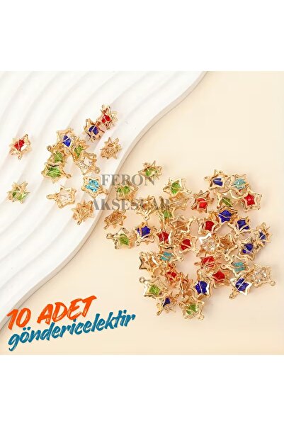 Feron Aksesuar Altın Renk Metal Çiçek Desenli Taşlı Kolye/bileklik Aparatı