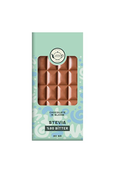 Ginger İstanbul Stevia %80 Bitter Tablet Çikolata (80 gr) - Chocolate in Bloom