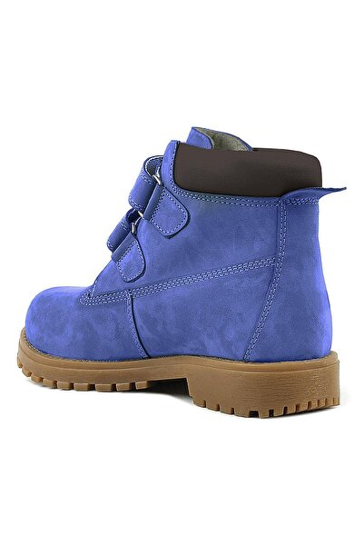 Rakerplus Cizme pentru copii Neson din piele naturală albastru închis cu velcro