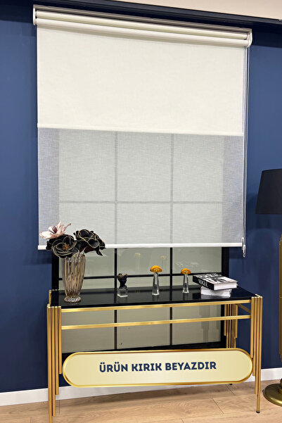 VOLPER MEKANİK Volper Vp1075 Çift Mekanizmalı Modern Tül Ve Stor Perde ( Kırık Beyaz )