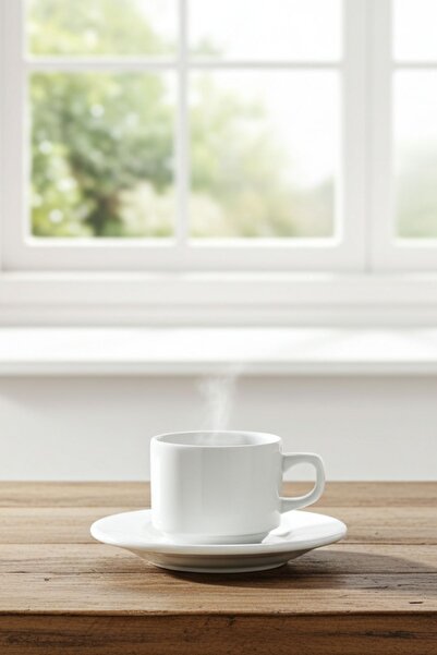 Külsan 9125SET.PW - Drinkware 2'li Beyaz Fincan ve Fincan Altlığı Seti, Therm...