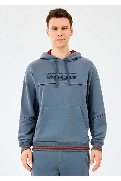 SKECHERS M Hoodie Hooded Sweatshirt S2520227 Men's Hooded Sweatshirt Gray