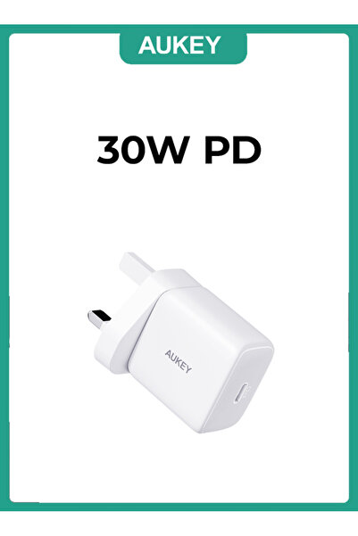 AUKEY Swift 30W PD - Type-C compact size wall charger for ,iPhone,Samsung PA-R1P - White