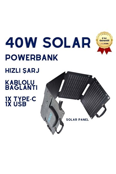 CHOETECH Solar Şarj 40W Güneş Enerjili Powerbank, Güç Ünitesi