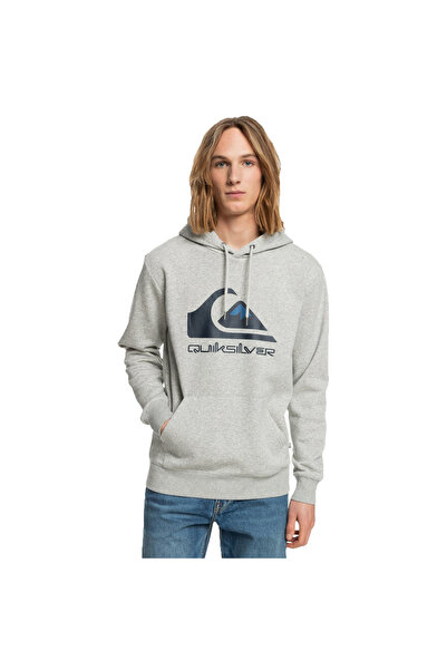 Quiksilver Big Logo Hood Men's Gray Sweatshirt Eqyft04450-sgrh