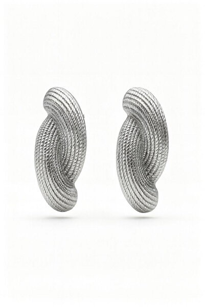 DEMOKAN Women's Earrings 3cm Chain Pattern Coiled Structure Earrings