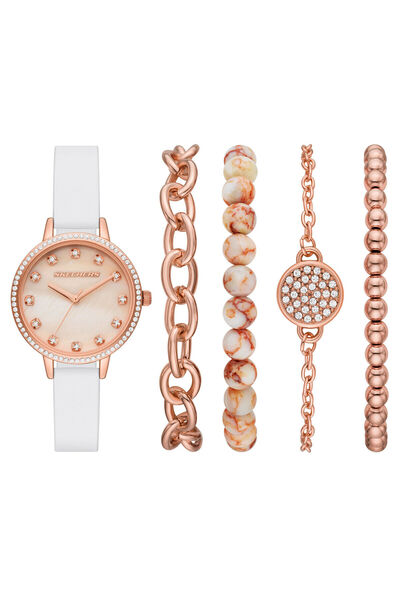 SKECHERS SR9080 Kadın Kol Saati ve Bileklik Seti