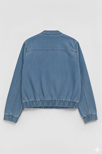 Bluewhite Kadın Açık Mavi Bomber Denim Ceket