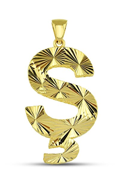 Altınkesesi 14 Ayar Altın Kalemli Parlak Ş Harfi Kolye Ucu