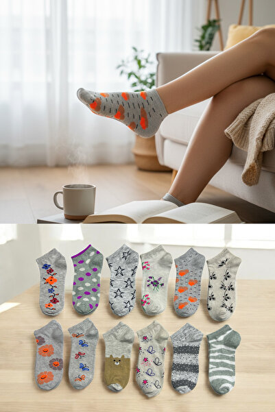 KAYSSOCK Дамски комплект от 8 чифта памучни чорапи с мотиви, дишащи, светли цветове