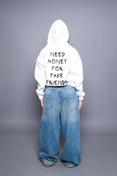 Sekizbiraltı Trebam novac za lažne prijatelje Štampano Oversize kroj unisex b...