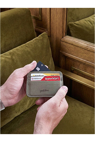 yedideri حامل بطاقات للجنسين من الجلد الطبيعي