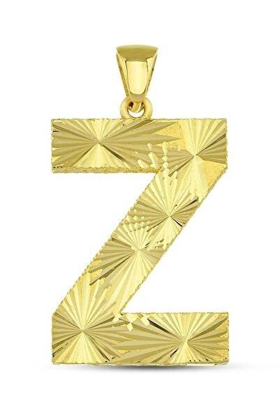 Altınkesesi 14 Ayar Altın Kalemli Parlak Z Harfi Kolye Ucu