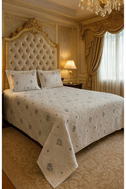 Çeyiz Bahçesi Prenses Çift Kişilik 3 Parça Yatak Örtüsü