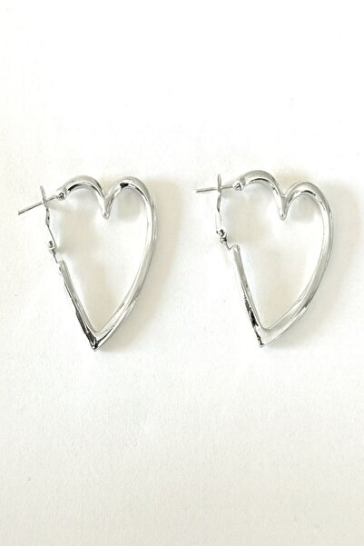 DEMOKAN Women's Earrings Thick Hoop Heart Earrings