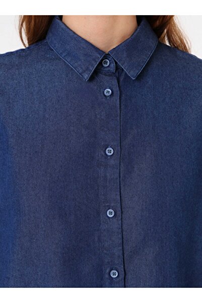 Refka Βασική μπλούζα/πουκάμισο από ύφασμα τζιν - Ινδικό -