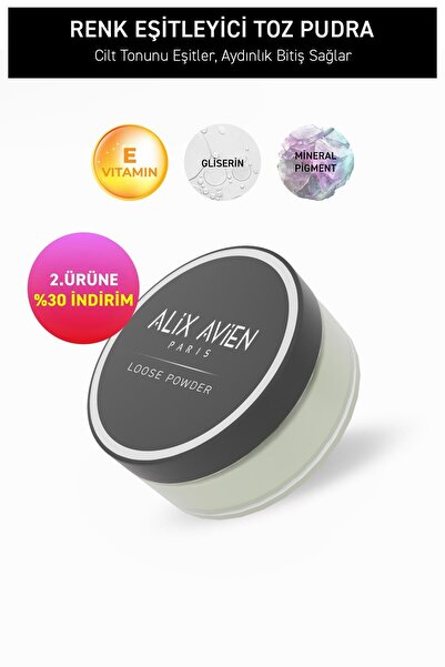 Alix Avien Renk Düzenleyici Uzun Süre Kalıcı Sabitleyici Mat Toz Pudra - Color Correcting Loose Powder Mint