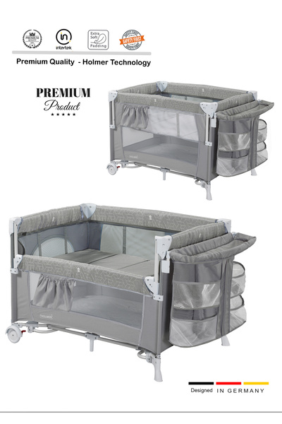 Holmer Coolstyle (Anne Yanı/Park Yatak) Multi Pro Oyun Parkı/Anne Yanı/Beşik Gri