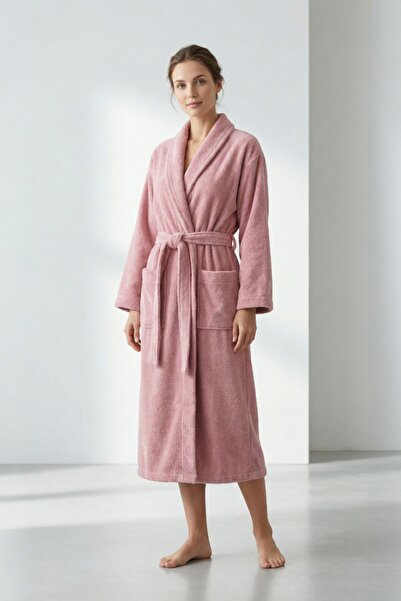 Anılsan Halat de baie Şalyaka Dusty Rose bumbac 100% Ideal pentru Spa Femei/B...