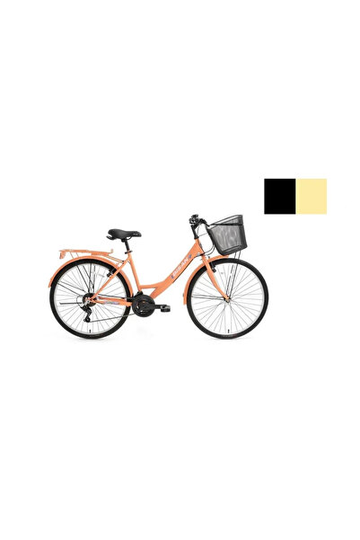 Bisan LOTUS KADIN ŞEHİR BİSİKLETİ 34CM V 24 JANT 21 VİTES MAT SİYAH GOLD