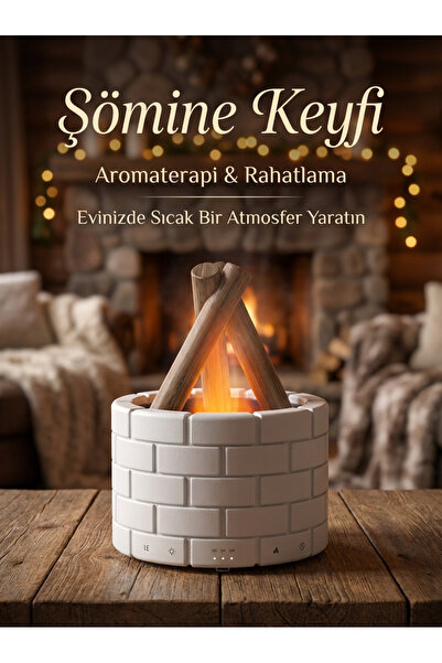 Kensa Kamp Ateşi Alev Aromaterapi Difüzörü | 250 ml Serin Mist Hava Nemlendirici, Gece Lambalı