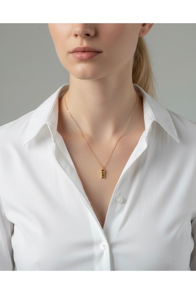 Atelier Licia Külçe Altın Model Kolye-14k Altın Kaplama Çelik Külçe Altın Kolye