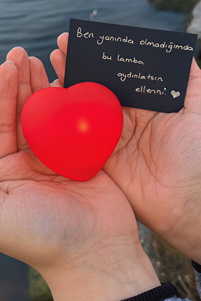 HEDİYEVİM Masaüstü Dekor Işıklı Kalp Led Gece Lambası Hediye