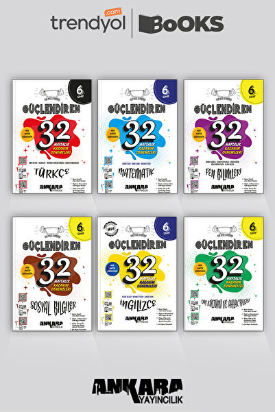 Ankara Yayıncılık 6. Sınıf Güçlendiren 32 Haftalık Denemeler 6'lı Set *Güncel...
