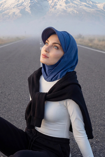 Aisha's Design بونيه نسائي جاهز من القطن الممشط مع خاصية التغطية والإخفاء، B-...