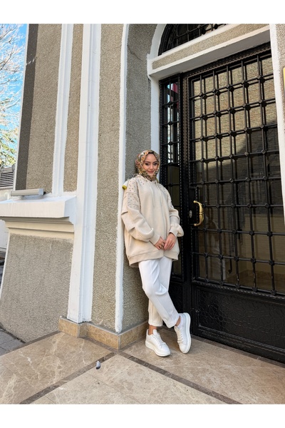 W WARGA Stone Detail Hooded Sweatshirt