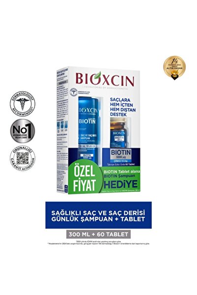 Bioxcin Biotin 5000mg Takviye Edici Gıda 60 Tablet+Biotin Şampuan 300ml