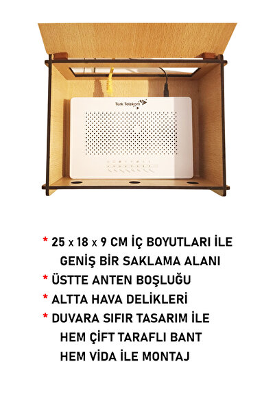 mars tasarım ASILABİLİR DEKORATİF MODEM WİFİ SAKLAMA GİZLEME KUTUSU - ASILABİ...