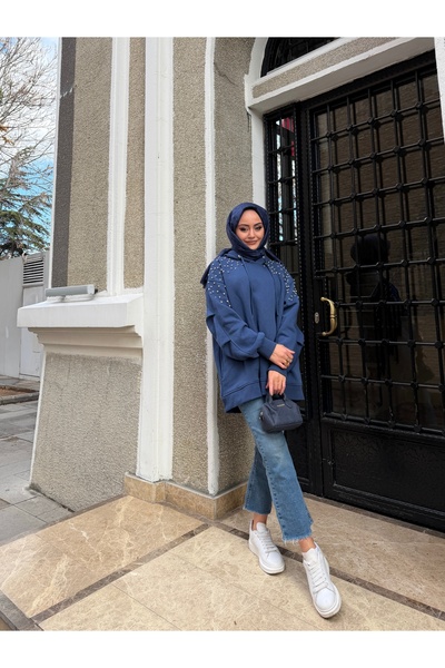 W WARGA Stone Detail Hooded Sweatshirt