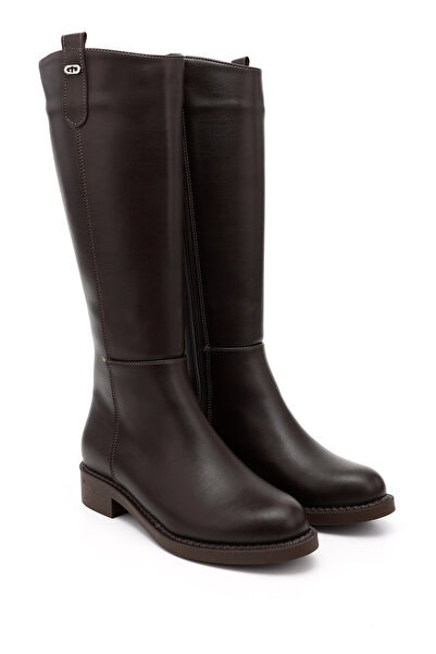 GÖNDERİ(R) Women's Brown Zippered Thermo Sole Boots