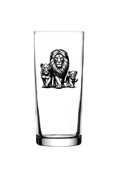 Özcan Tasarım كأس راكيا مطبوع عليه أسد - كأس راكيا على شكل أسد