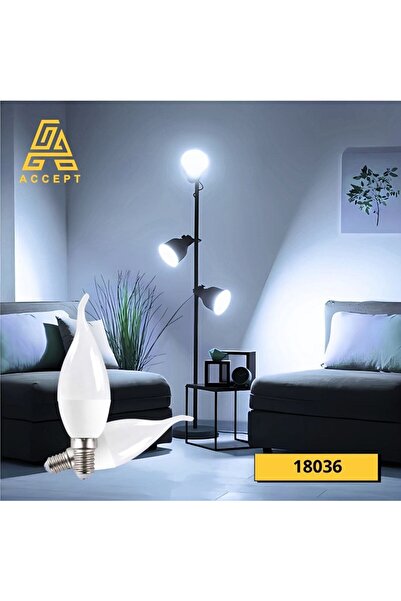 Happy Light 6 Curved LED Chandelier Bulbs 7W E14 White