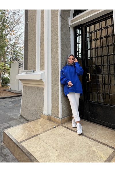 W WARGA Stone Detail Hooded Sweatshirt