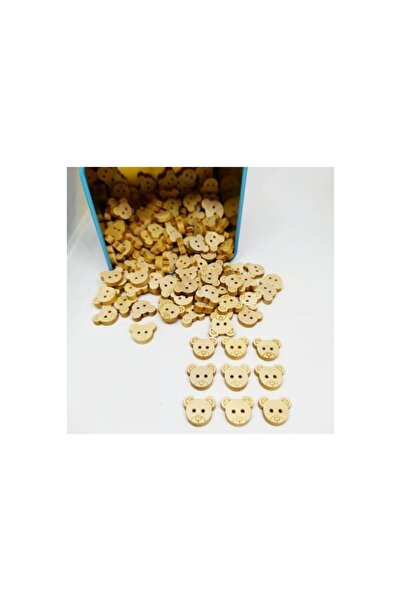 Zedhobi 20 Adet 12 Mm Doğal Ahşap Ayıcık Figürlü Düğme