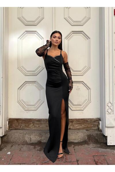 Modafeminen Rochie de seară din țesătură elastică Scuba cu cu pietre aplicate...