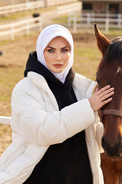 Aisha's Design قبعة نسائية جاهزة من القطن الممشط مع خاصية التغطية والإخفاء، B...