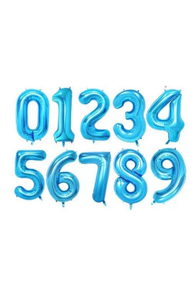 Generic 40 Inch Blue Digit Helium Foil Birthday Party Balloons Number 0-9