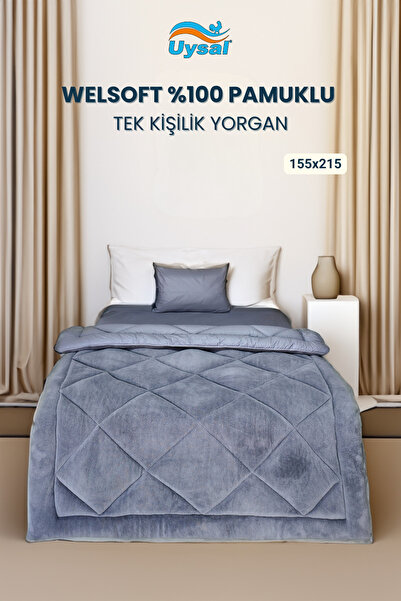 UYSAL WELSOFT AKFİL TEK KİŞİLİK YORGAN ANTRASİT 155x215